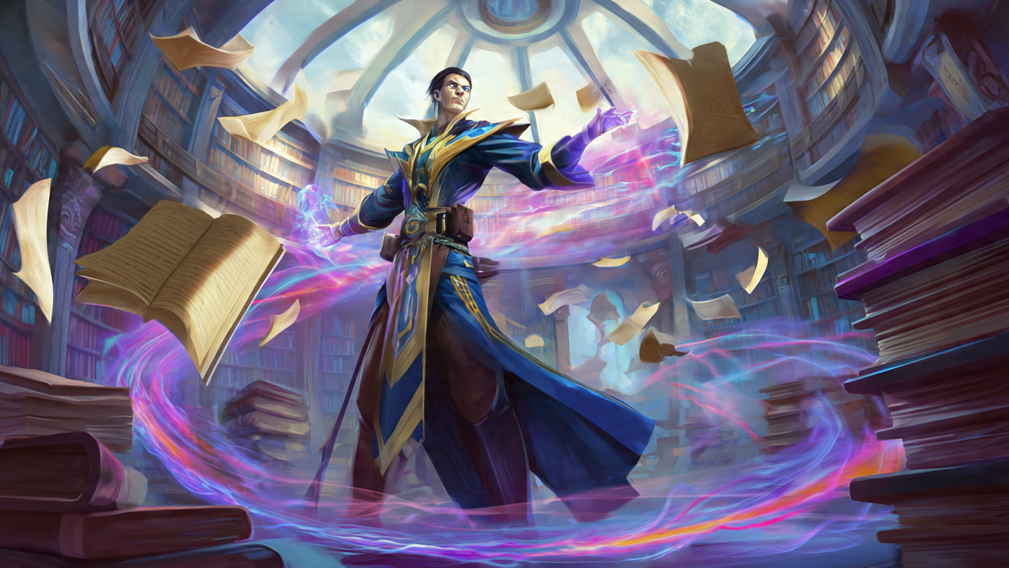 Archmage Channeling Prismatic Chaos Magic  4K Fantasy Wallpaper
